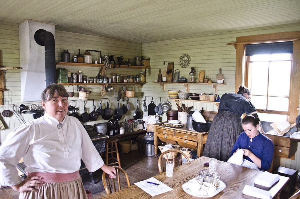Looking S at S corner of Kitchen - Tinsley Living Farm - Museum of the Rockies - 2013-07-08.jpg