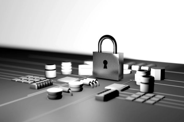 Firewall Schloss in Computer Hardware - sw - radial