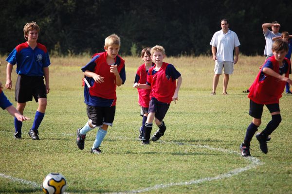 Kevin playing soccer
